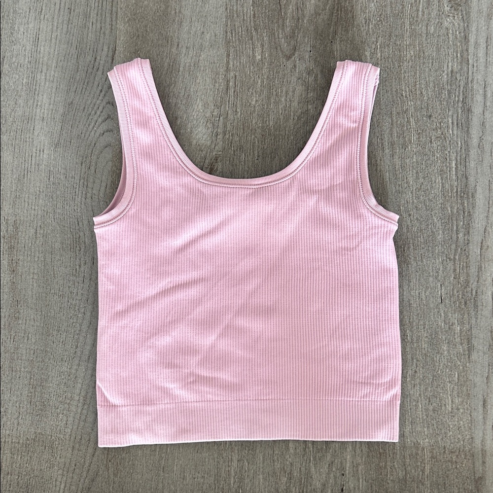 Athleta Light Pink Ribbed Tank Top